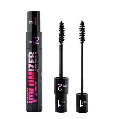 Make up 2in1 Double Purpose Mascara Waterproof and Sweatproof Curling Brushes Makeup Eye Fiber Mascara Eyelash Eyelashes Black