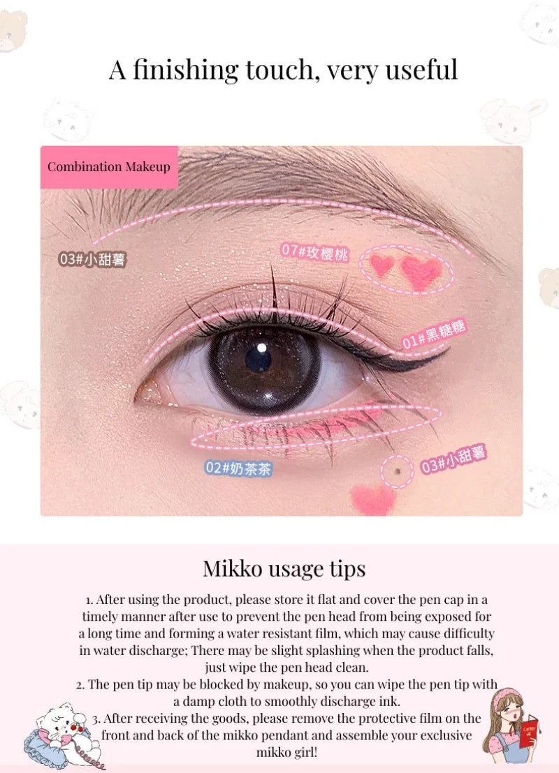 FLORTTE MIKKO Eyeliner Branded Color Liquid Eyeliner Eye Waterproof Long Lasting Eye Liner Easy to Wear Eyes Makeup Cosmetics