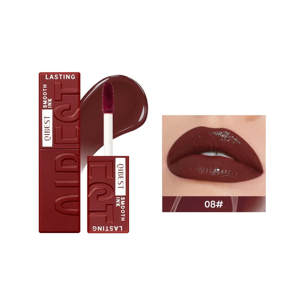 QIBEST Water Gloss Lip Glaze Moisturizing Long Lasting Sexy Red Liquid Lipstick Mirror Glossy Lip Gloss Tint Cosmetics For Women