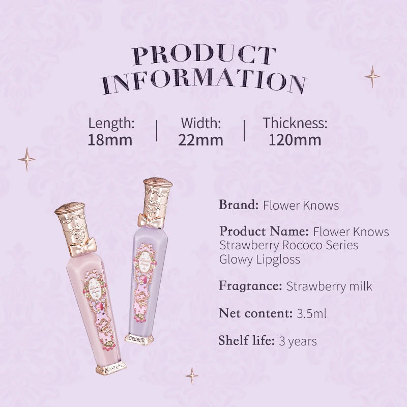 Flower Knows Strawberry Rococo Series Glowy Lipgloss