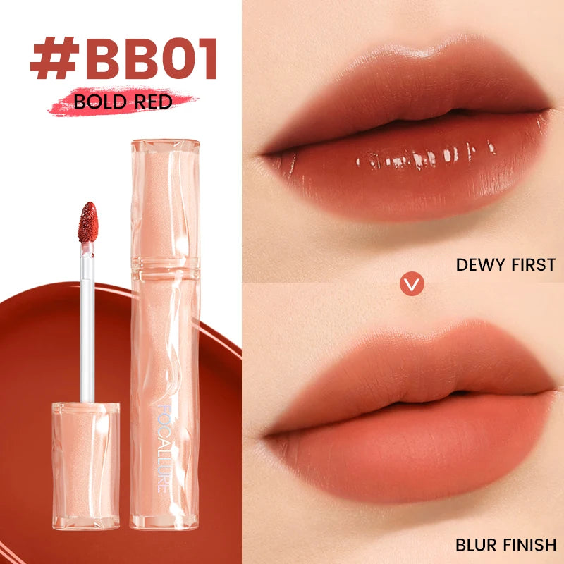 FOCALLURE Velvet Lip Gloss Waterproof Long Lasting Non-sticky Cup Liquid Lipstick Moisturizing Lip Glaze Lips Makeup Cosmetics