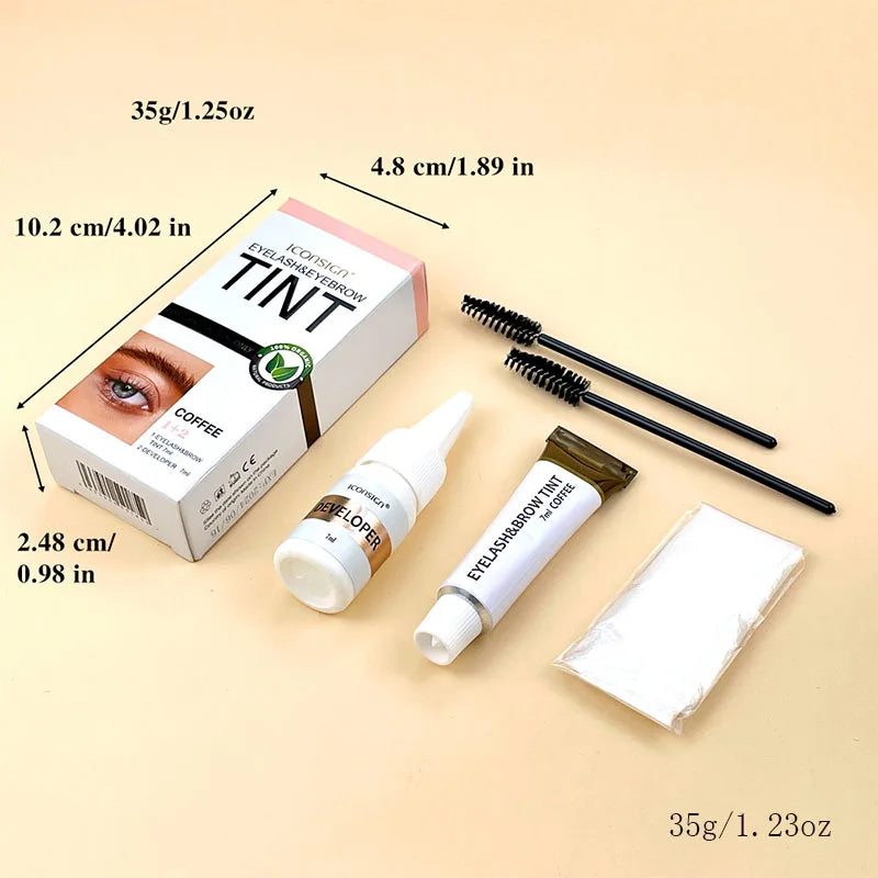 ICONSIGN Eyelashes and Eyebrow Tint Dye Professional Eyebrow Dye Waterproof Long-lasting Eyebrow Brow Kit Semi Permanent Eyebrow