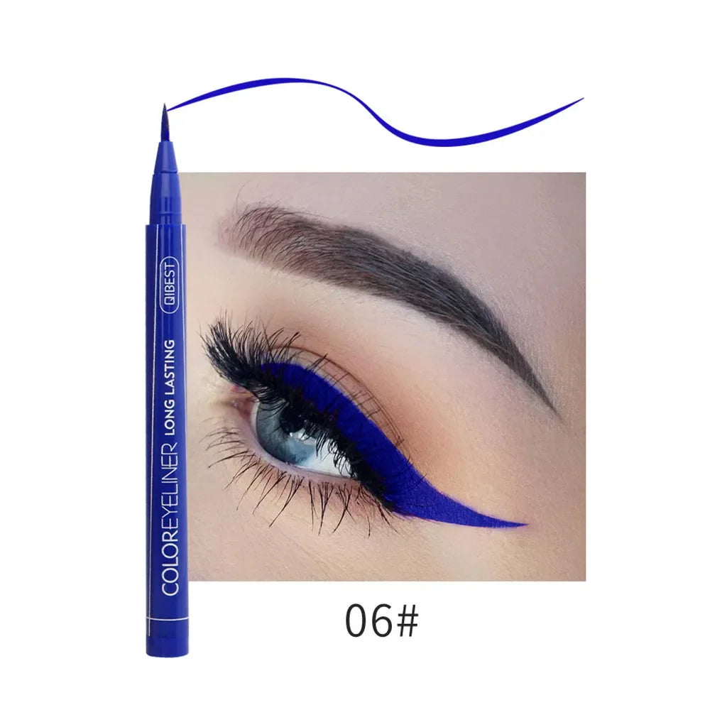 Makeup 12 Color Eyeliner Liquid Waterproof Easy To Wear Make Up Matte Eye Liner Blue Red Green White Gold Brown Eyleliner