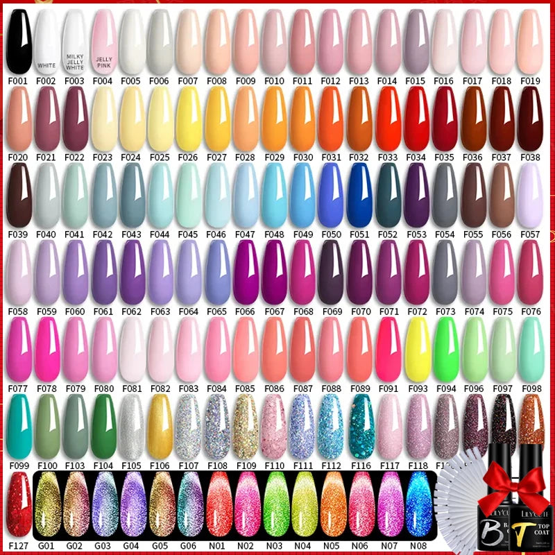 LILYCUTE 60/66/129PCS/Set Gel Nail Polish Set Glitter Colors Nail Kit Esmaltes Semi Permanent UV Gel Nail Art DIY Manicure Sets