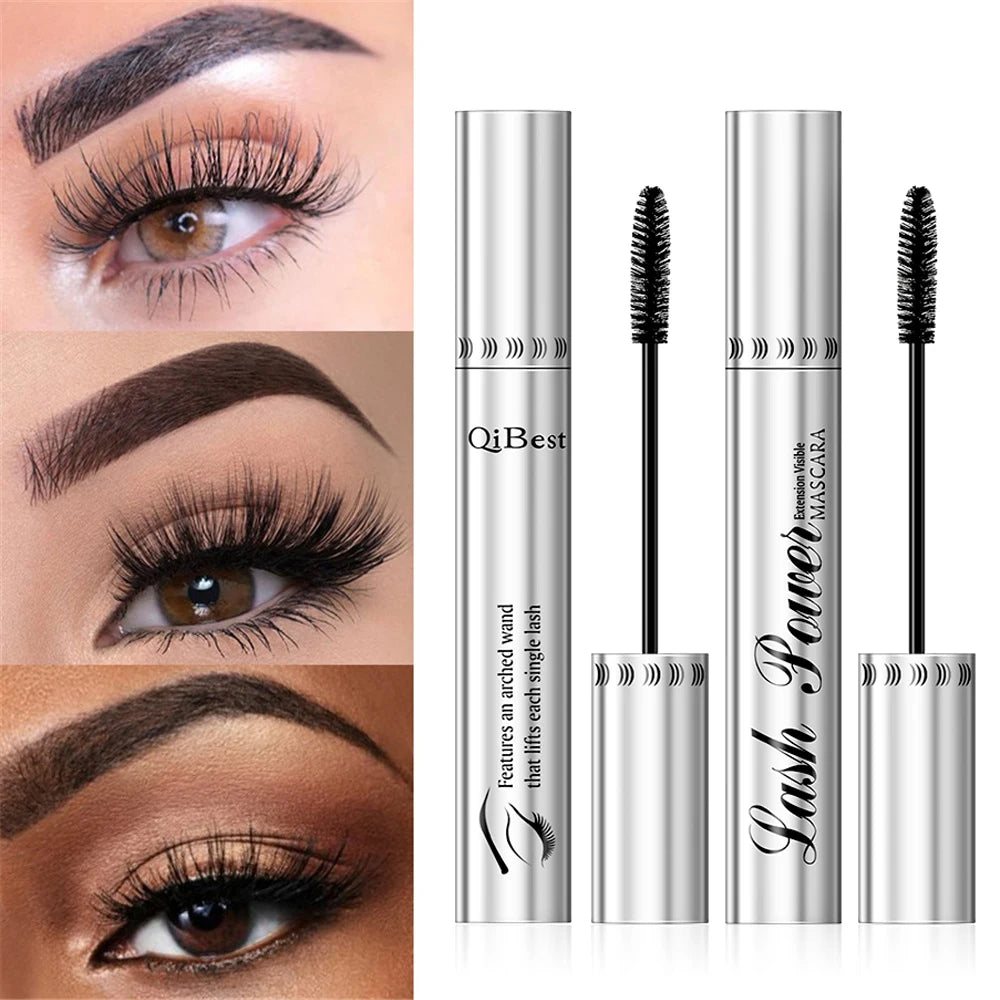 2pcs/set Black Mascara Beauty Makeup 4D Curling Lash Eyelash Extension Waterproof Liquid Volume Mascara Long-wearing Cosmetic