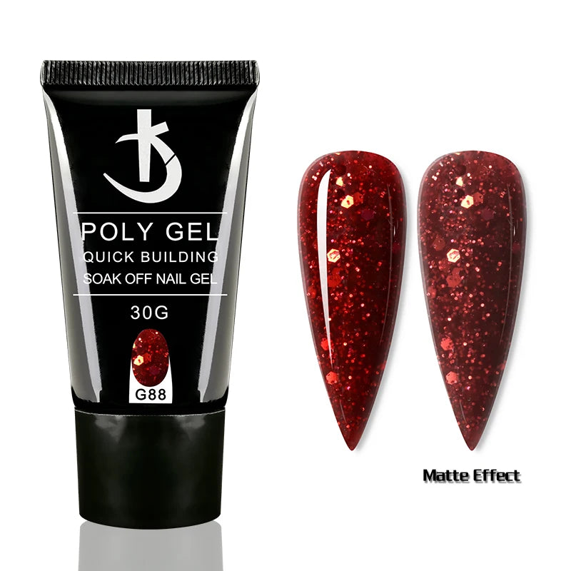 KODI JYJ Semi-permanent Glitter Poly Nail Gel 30ml Builder uv Gel for Nail Extension Manicure Desgin Acryl Gellac Hybrid Enamel