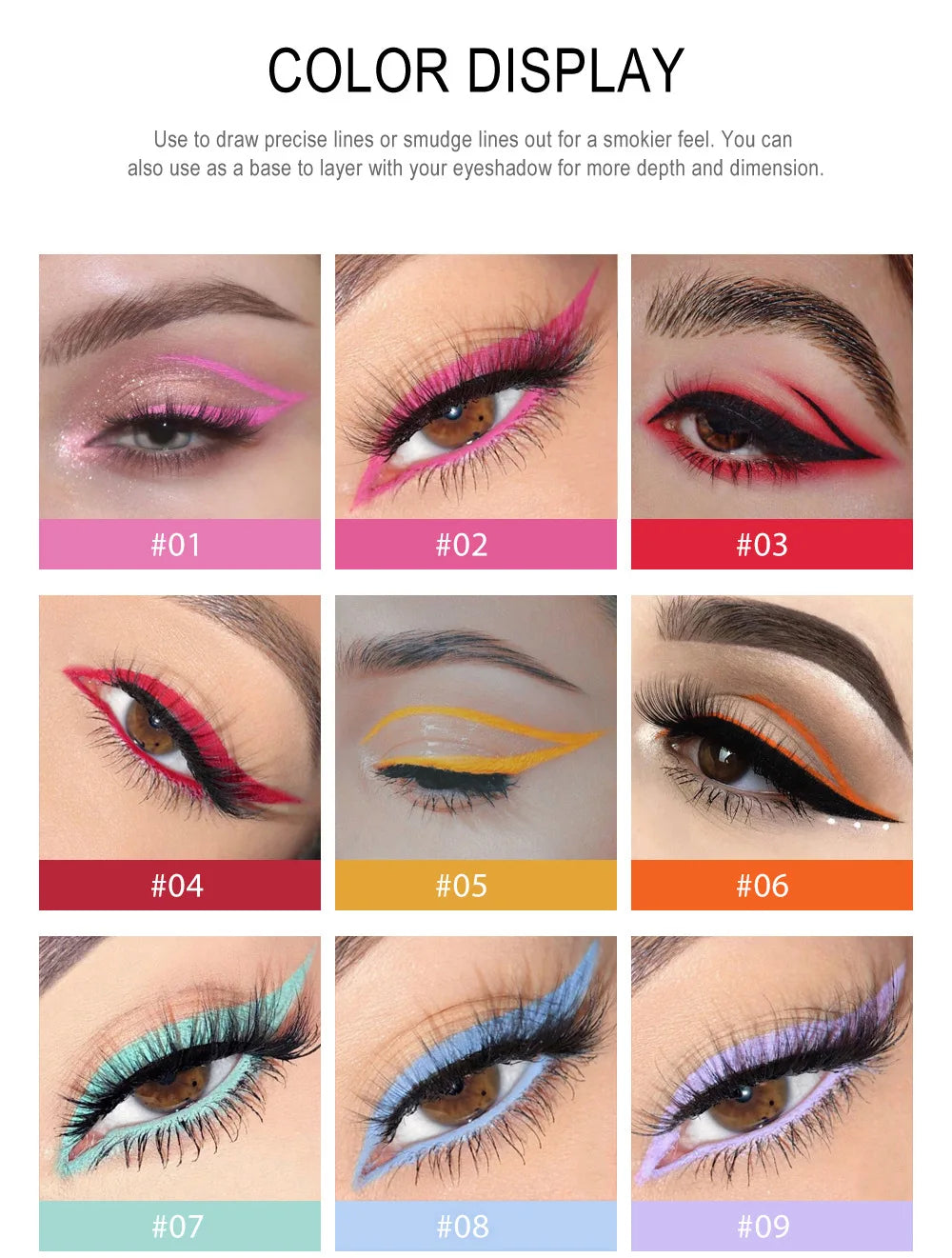 Sexy Purple Waterproof Matte Eye Cosmetics EyeLiner Pencil Long Lasting Women Fashion Pink Black Eye Charming Eye Liner Pencil