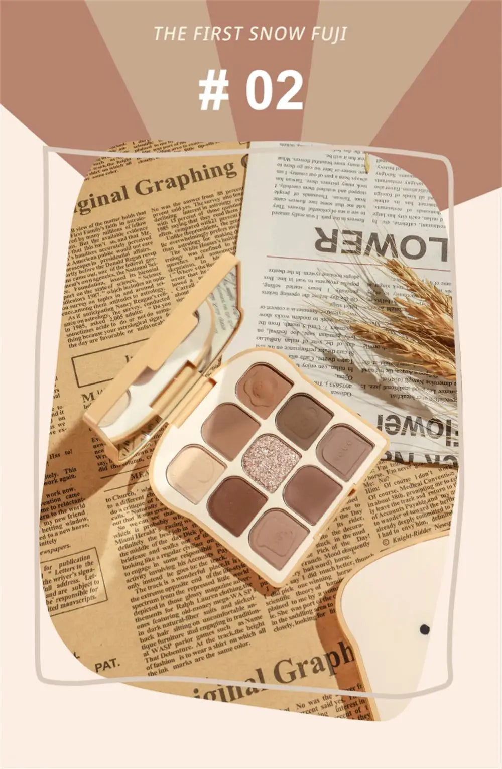 NOVO Toast 9 Colors Matte Eyeshadow Palette Pearlescent Eye Plate Cute Makeup Palette Female Cosmetic Lasting Nature Beauty