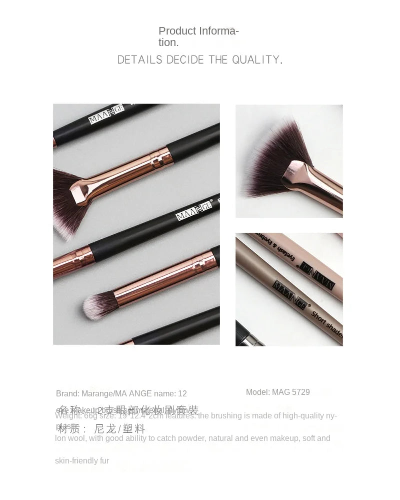 Makeup brushes set professional 12 pcs/lot Makeup Brushes Set Eye Shadow Blending Eyeliner Eyelash Eyebrow Brush For Makeup Tool