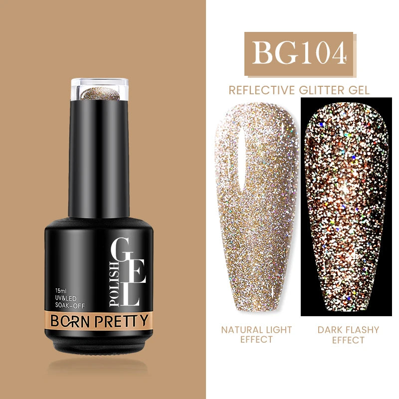 BORN PRETTY Cat Magnetic Gel Nail Polish 15ml Reflective Glitter Soak Off UV LED Gel Semi Permanent Nail Art Varnish Manicure