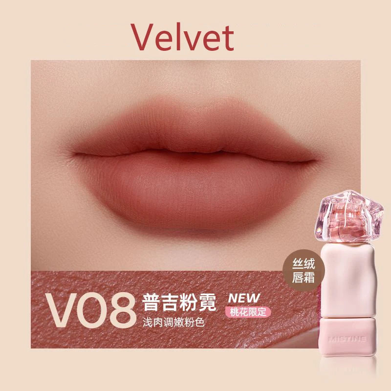 Mistine Lip Gloss Mirror-like Glossy Lip Tint Moisturizing Velvet Matte Long-lasting Liquid Lipstick