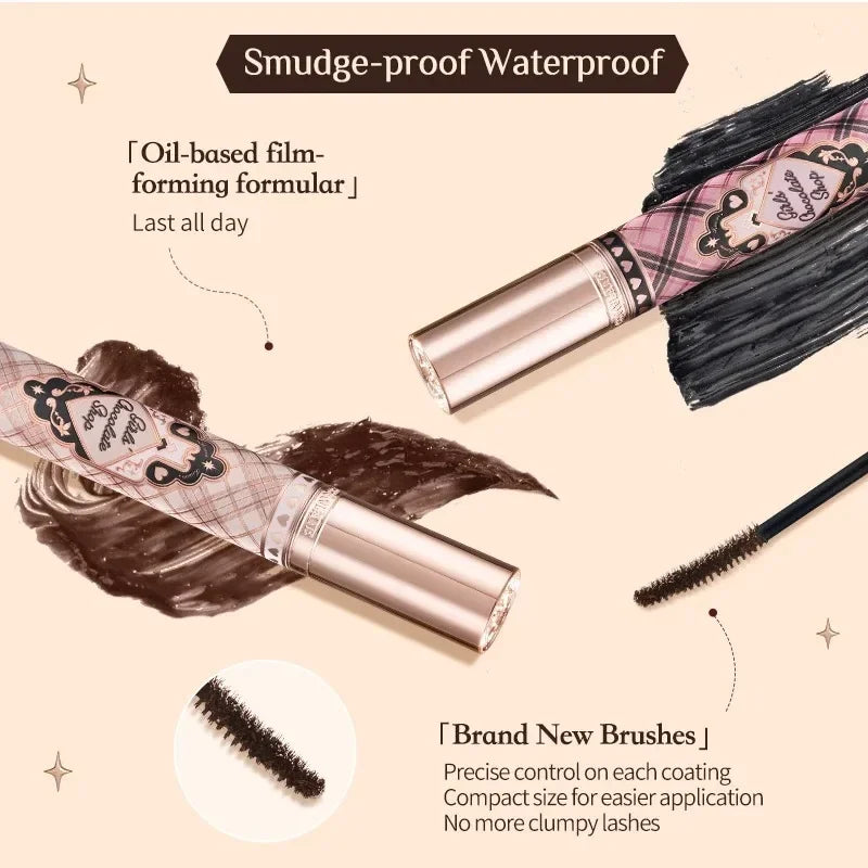 Flower Know Chocolate Shop Mascara Black Brown Makeup With Fibre Brush Lengthening Black Mascara,Perfectly Defined Lashes 3.5ml