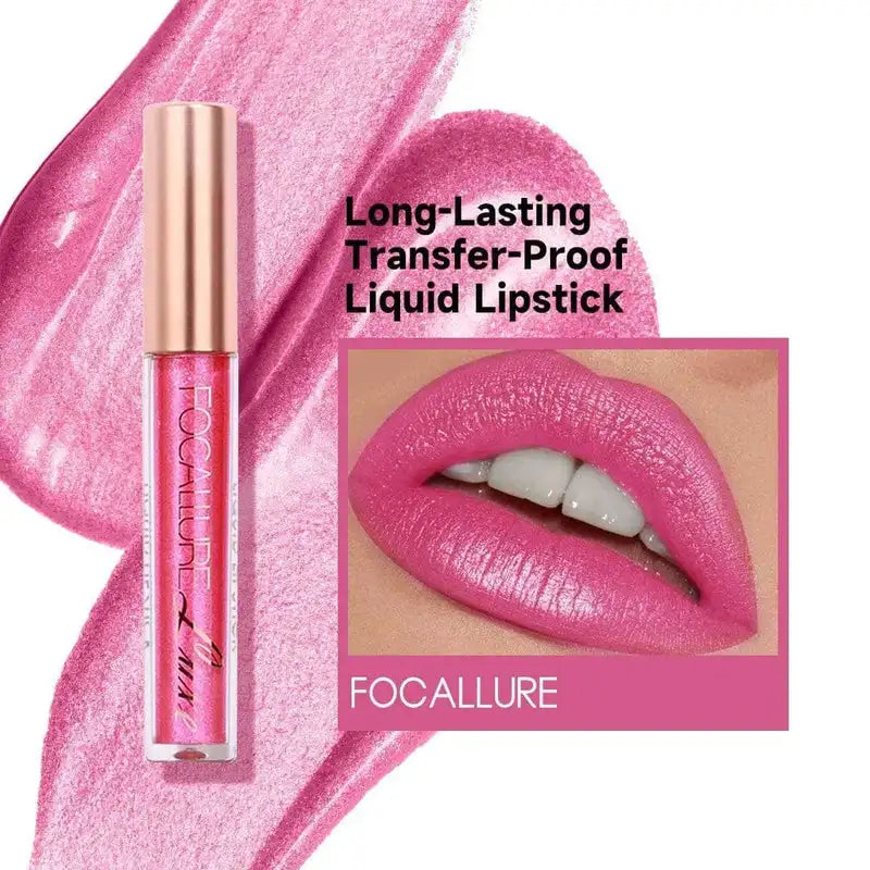 FOCALLURE Makeup Glitter Lip Gloss Waterproof Long-lasting Moisturize Luminous Liquid Lipstick Lips Makeup Women Cosmetics