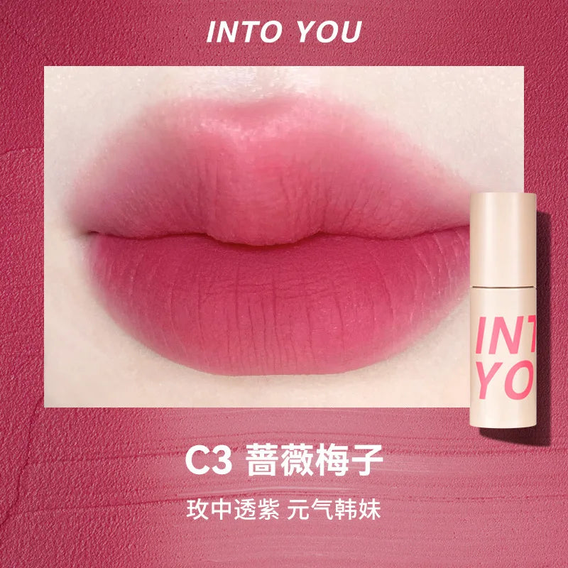 INTO YOU Make up Lip Gloss miltcolor Matte Velvet Lipstick Waterproof Red Lip Tint Lip Glaze Beauty Cosmetics lipstick lipgloss