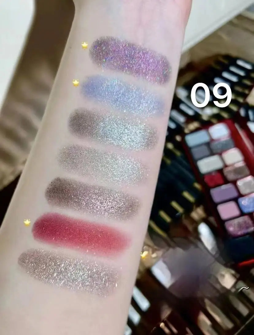 Qianyan 16 Colors Eyeshadow Matte Pearlescence Explosive Flash Plate Powder Black Qian Yan Cheeryep Cowherd Sequins Halloween