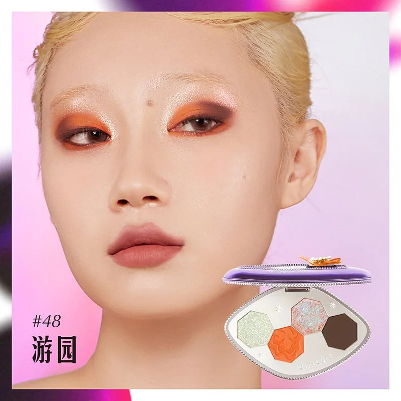 Girlcult 4 Color Glitter Eyeshadow Palette Chameleon Matte Champagne Shimmer Waterproof Palette  Eye shadow Korean Vegan Makeup