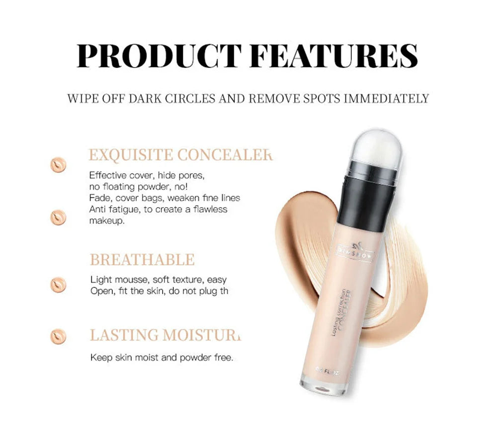 2 In 1 Facial Concealing Stick Concealer Foundation Stick Double-headed Concealer Stick Brightening Contour Cosmetic With Brush