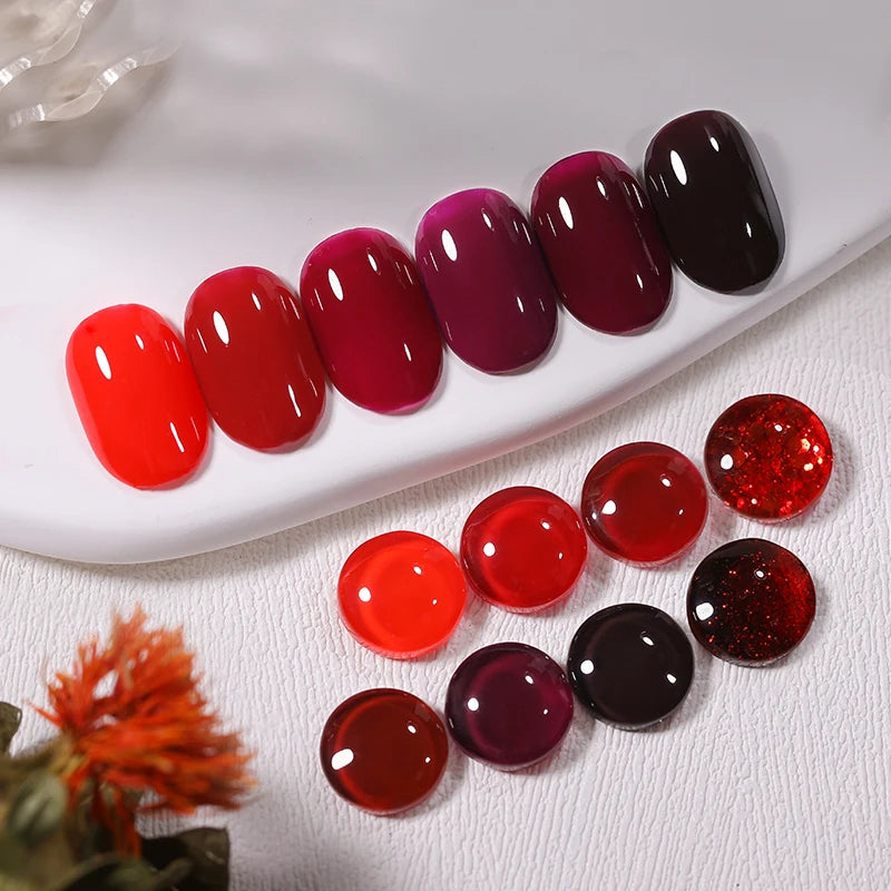 UR SUGAR 15ml Cherry Red Series Color Gel  Party Colors Gel Varnishes All For Nails Soak Off UV LED Semi Permanent Nail Art