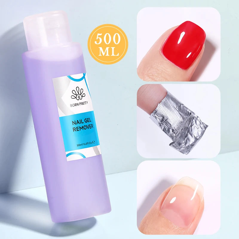 BORN PRETTY 500ml Nail Gel Remover Nail Brush Cleaner Nail Polish Cleaner Solution Liquid Manicure Care Tools Nail Art Tools