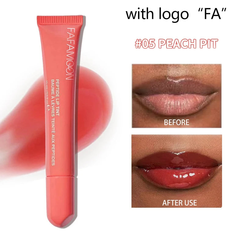 Rhod Peptide Lip Tint 10ml Sheer Color Hydrating Glossy Finish Liquid Lipstick Long-Lasting Moisturizing Lip Gloss