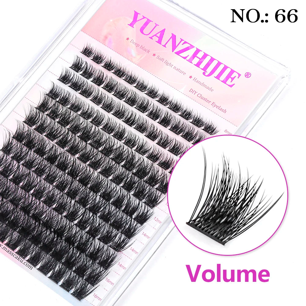 Factory Wholesale 12 Rows 0.07mm Mix 8-16mm Individual DIY Clusters Fake Eyelashes Extensions C D Curl Newbie Daily Lash Makeup