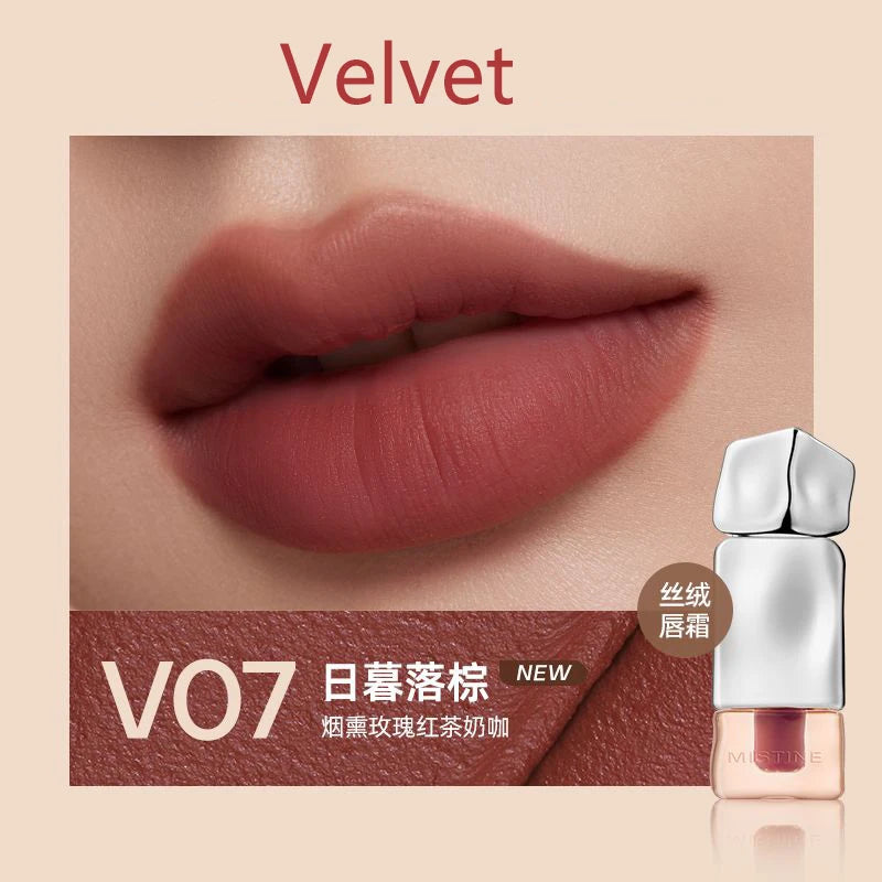 Mistine Lip Gloss Mirror-like Glossy Lip Tint Moisturizing Velvet Matte Long-lasting Liquid Lipstick