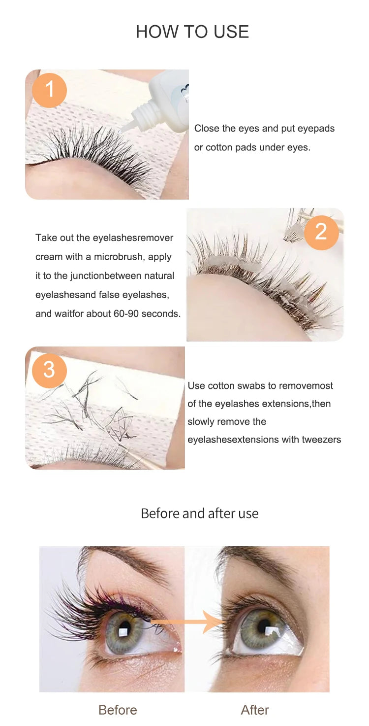 Best Selling Ib glue Eyelash Extension Cream Remover Gel Remover 15ml eyelash remover