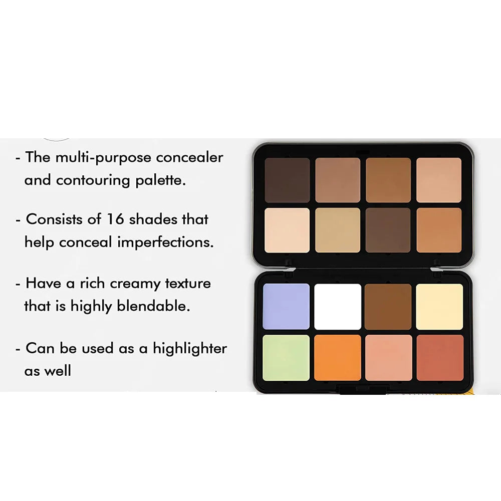 16 Colour PROFESSIONAL Makeup Conceal Correct Contour Palette Concealer Finishing Contour Eye Shadow Cream