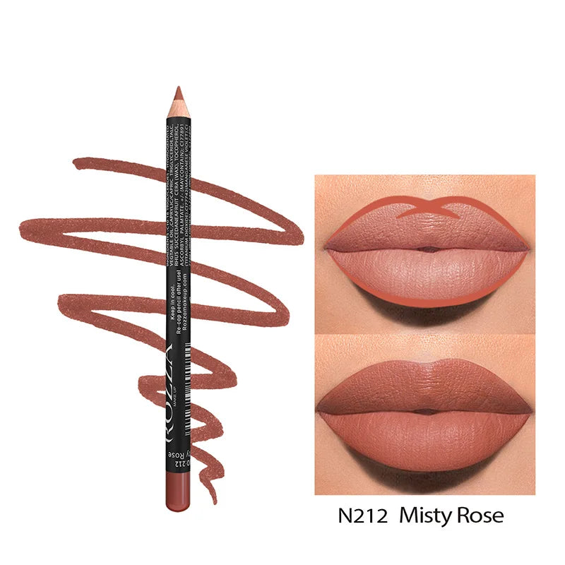 Nude Matte Lipstick Pencil multifunctional14 Color Long-lasting Waterproof Lip Pencil High Pigmented Lip Liner Lip Makeup Tool