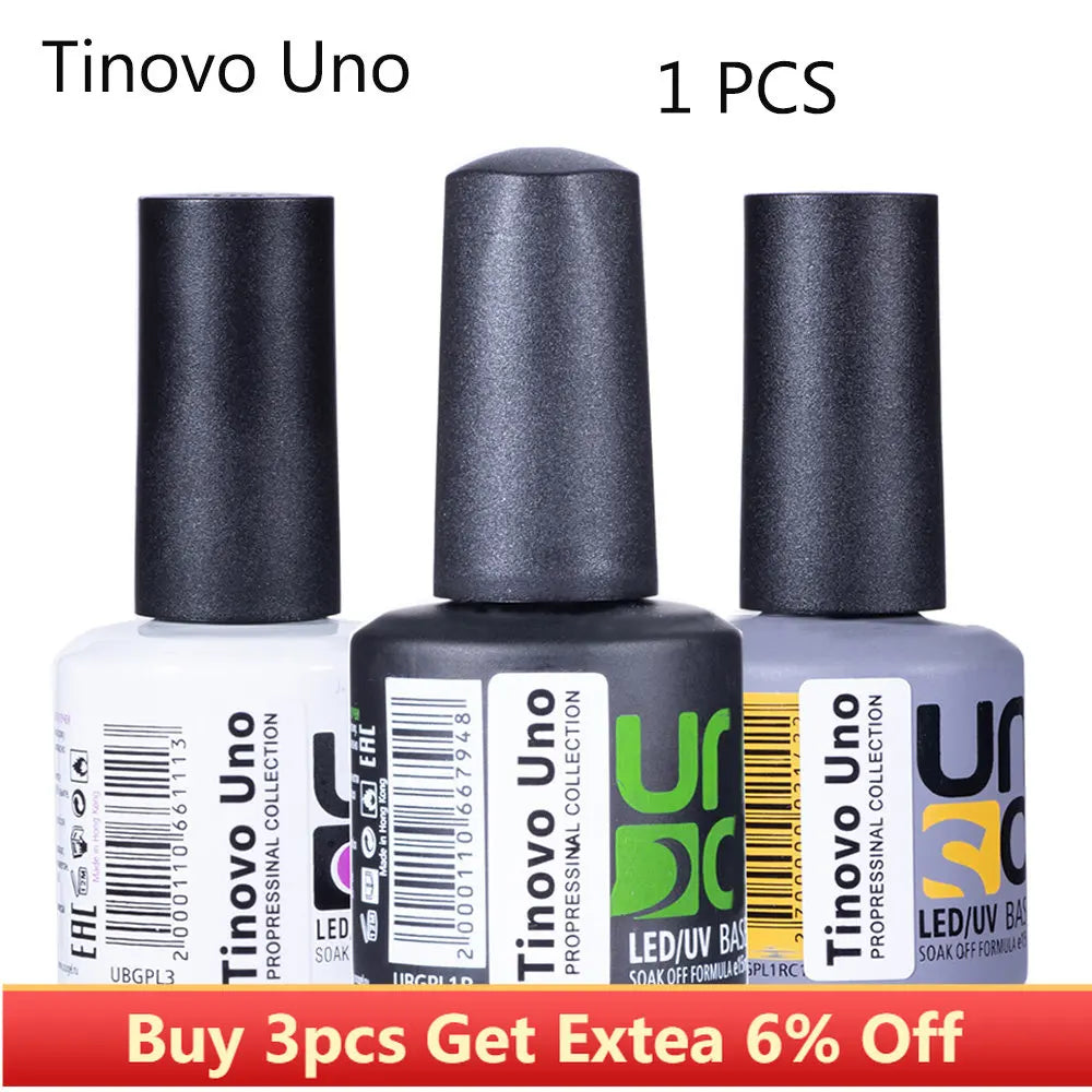 Tinovo Uno Latest Rubber Base Gel Nail Polish UV Semi Permanent Thick Strong Base Coat Top Coat for Manicure Nails Art Salon