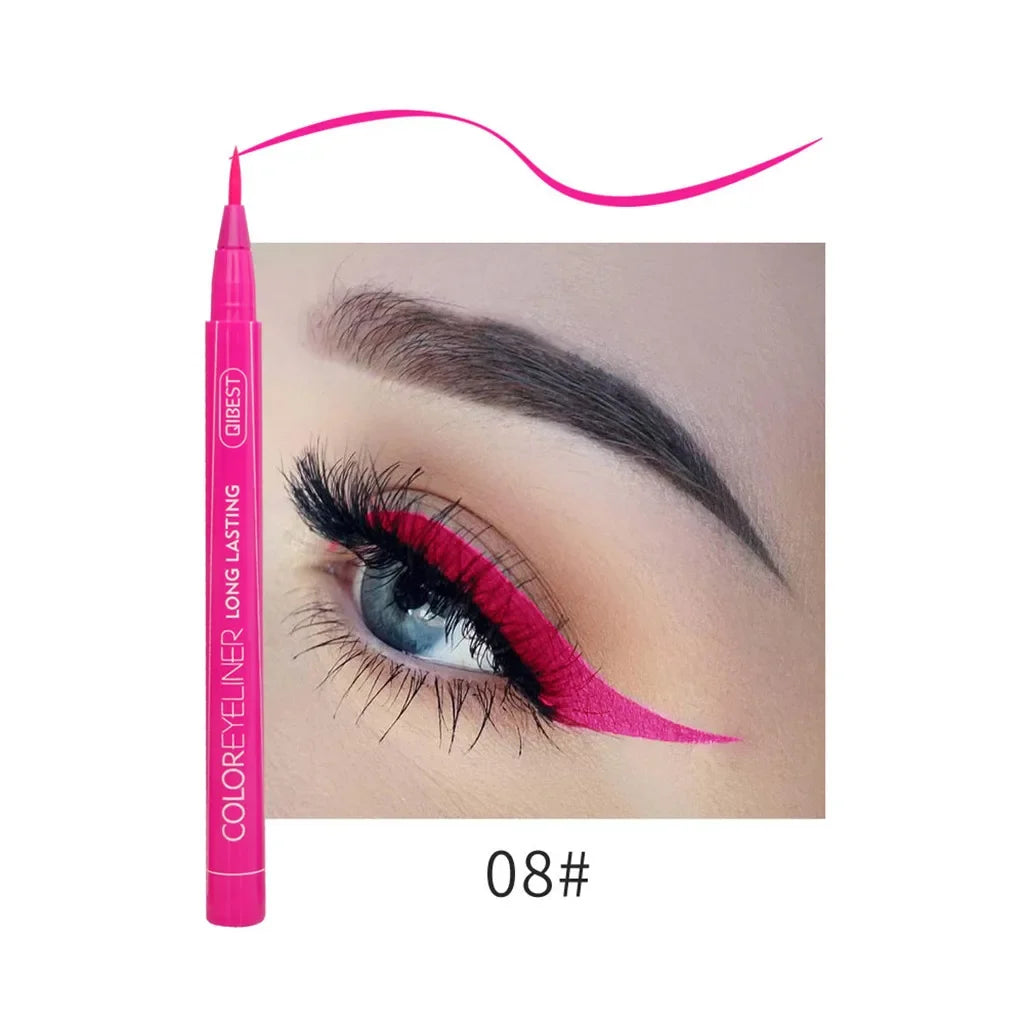 Makeup 12 Color Eyeliner Liquid Waterproof Easy To Wear Make Up Matte Eye Liner Blue Red Green White Gold Brown Eyleliner