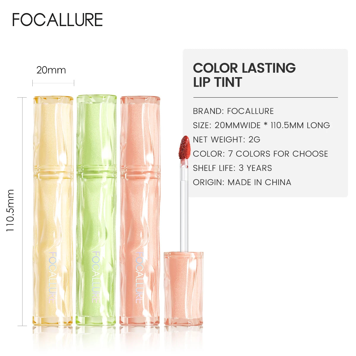 FOCALLURE Velvet Lip Gloss Waterproof Long Lasting Non-sticky Cup Liquid Lipstick Moisturizing Lip Glaze Lips Makeup Cosmetics