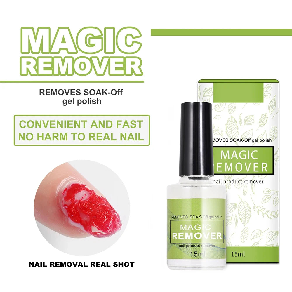 Professional Nail Polish Remover Burst Nail Gel (Don't Hurt Nails) 3 mins Quickly Removes Soak-Off Gel Polish UV Nail Lacquer