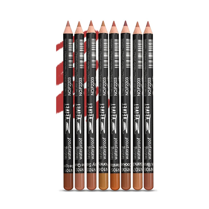 Nude Matte Lipstick Pencil multifunctional14 Color Long-lasting Waterproof Lip Pencil High Pigmented Lip Liner Lip Makeup Tool