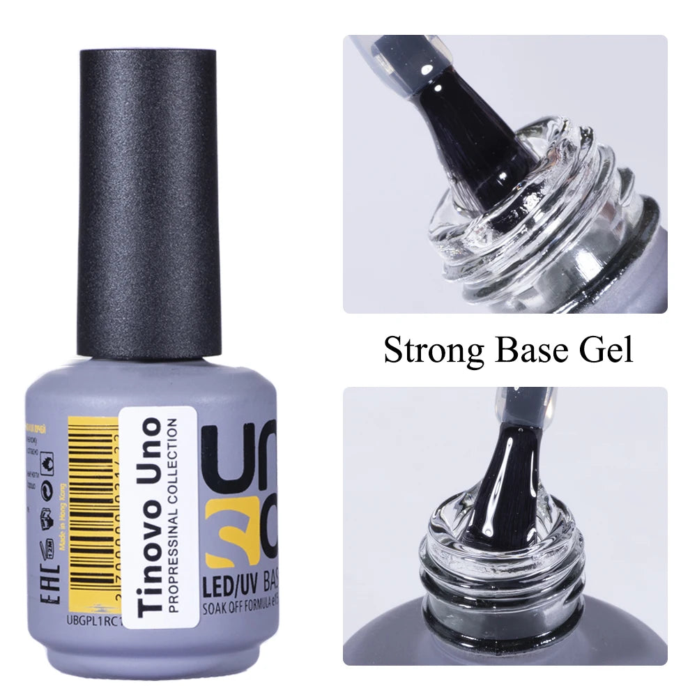 Tinovo Uno Latest Rubber Base Gel Nail Polish UV Semi Permanent Thick Strong Base Coat Top Coat for Manicure Nails Art Salon