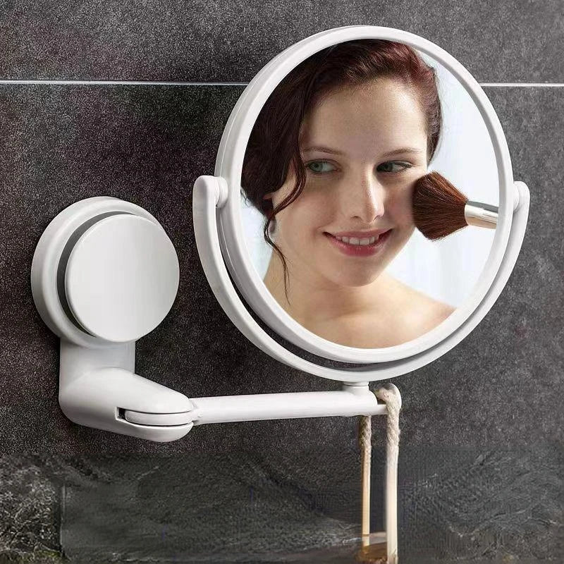 Wall Mirror Folding Arm Extend Bathroom Mirror Without Drill Swivel Bathroom Mirror Suction Arm Double Side Cosmetic Makeup