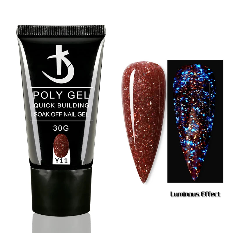 KODI JYJ Semi-permanent Glitter Poly Nail Gel 30ml Builder uv Gel for Nail Extension Manicure Desgin Acryl Gellac Hybrid Enamel