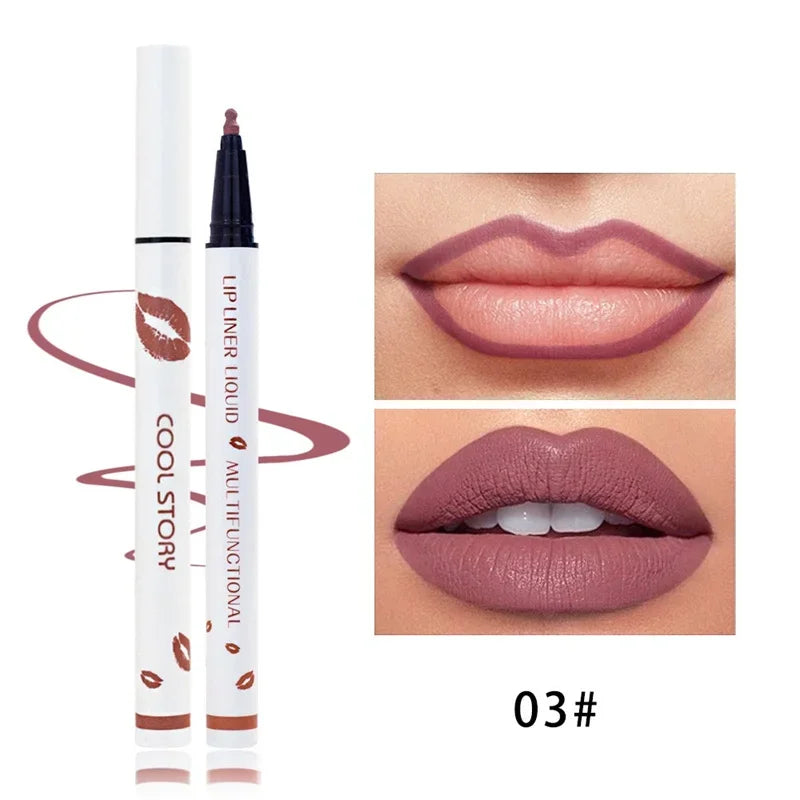 Liquid Lipliner Pencil Long Lasting Lips Cosmetic Tool Matte Soft Lip Liner Stick Quick Drying Smudge Proof Natural Lipstick Pen