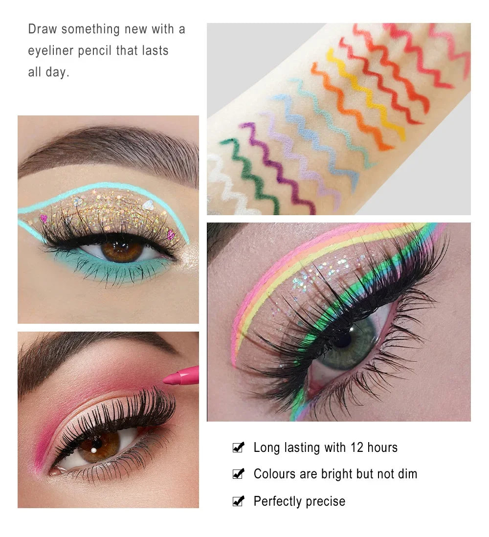 Sexy Purple Waterproof Matte Eye Cosmetics EyeLiner Pencil Long Lasting Women Fashion Pink Black Eye Charming Eye Liner Pencil