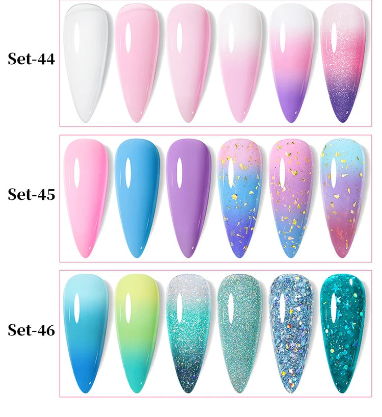 UR SUGAR 6Pcs Color Gel Nail Polish Kit 7ml Glass Bottle Soak Off UV LED Nails Varnish Gel Whole Set Semi Permanent Nail Art Gel