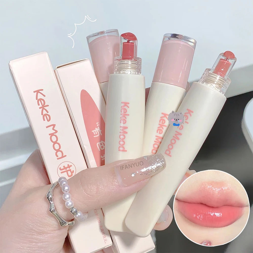 4 Colors Water Mirror Lip Gloss Moisturizing Nude Lipgloss Jelly Transparent Tube Liquid Lipstick Long Lasting Makeup Cosmetics