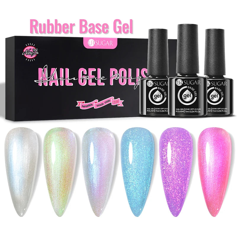 UR SUGAR 6Pcs Color Gel Nail Polish Kit 7ml Glass Bottle Soak Off UV LED Nails Varnish Gel Whole Set Semi Permanent Nail Art Gel