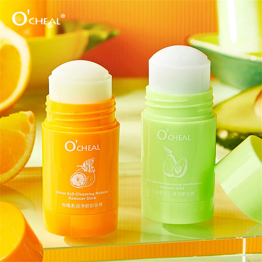 Ocheal Portable Avocado Makeup Remover Stick Deep Cleansing Balm Gel Cream Stick Remover Lip makeup Cosmetics Moisturizing skin