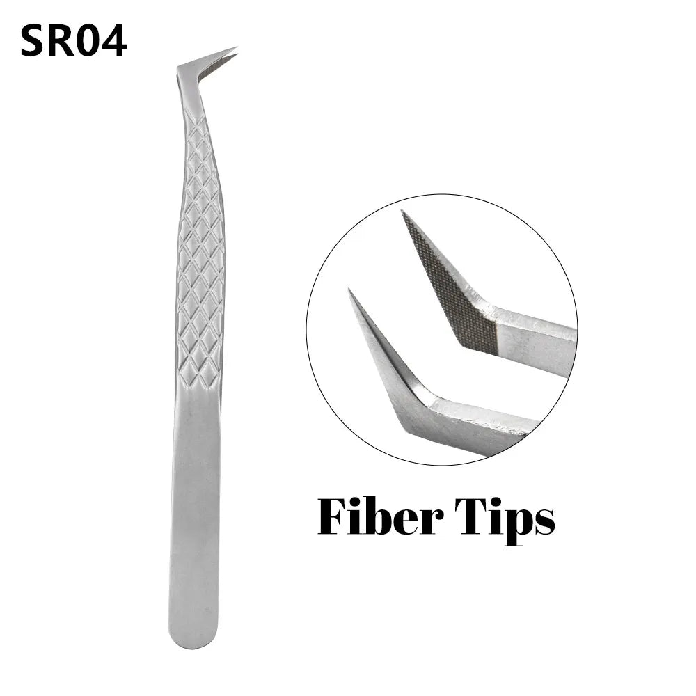 New Eyelash Extension Fiber Tip Tweezers Purple Gradient Stainless Steel Professional High Precision Tweezer for Volume Fans