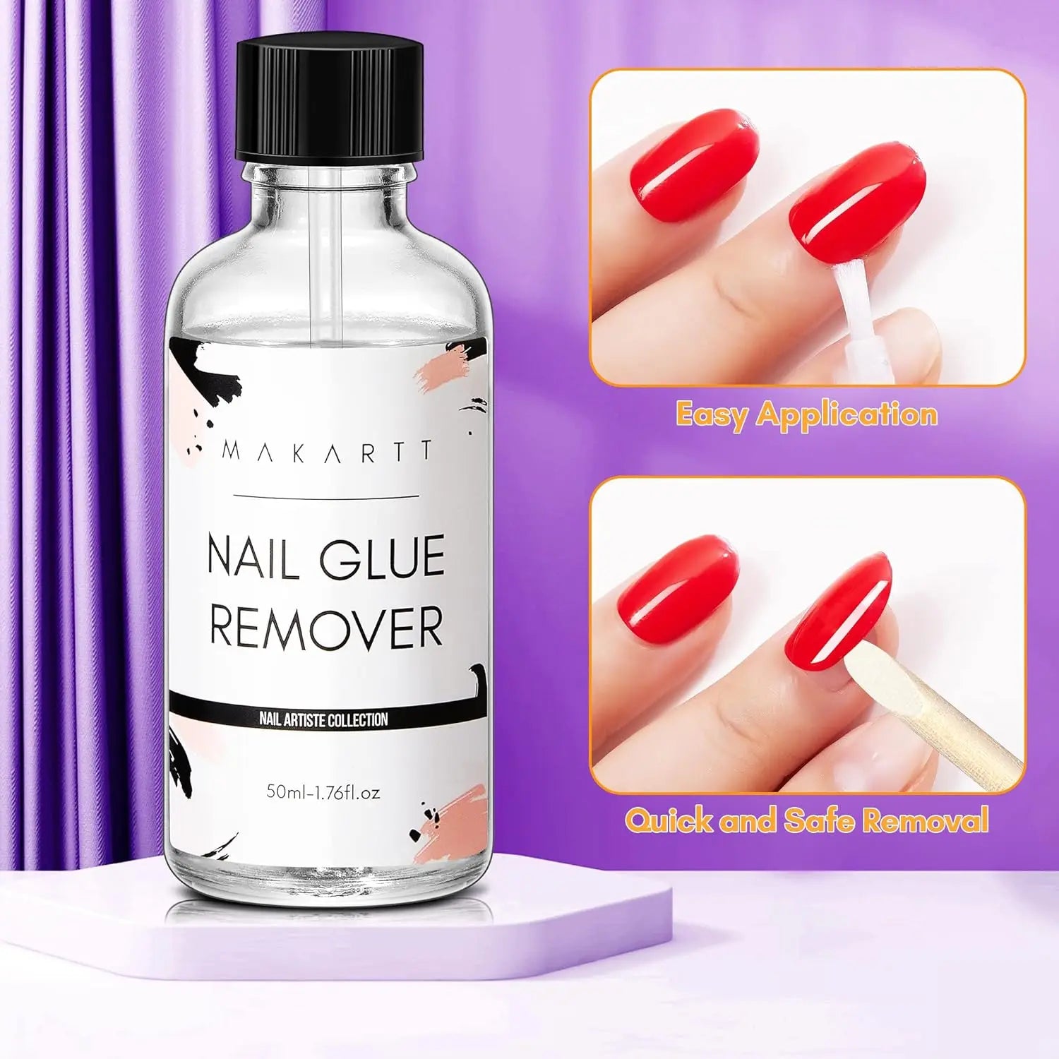 Nail Glue Remover Glue Off for False Nails , Makartt Press ON Nails Glue Remover Fake Nail Adhesives Remover Nail Glue Debonder