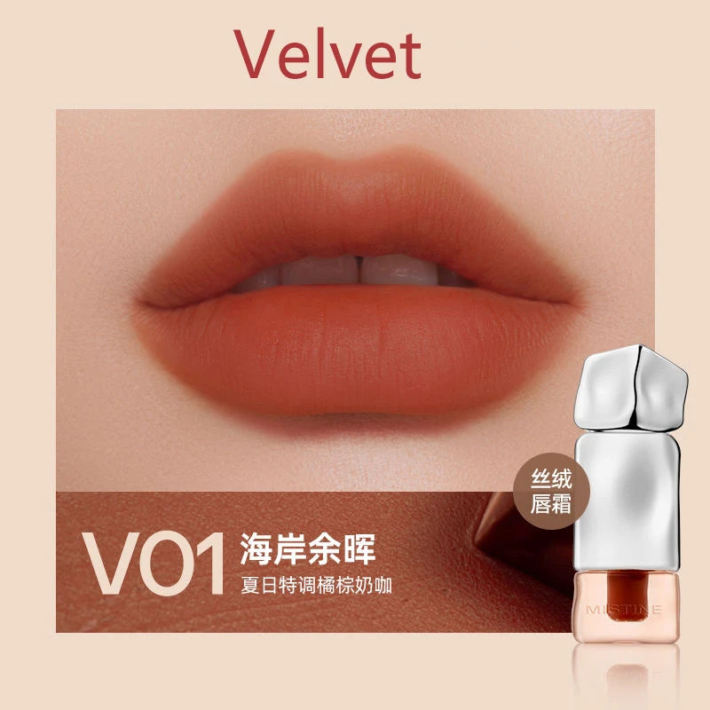 Mistine Lip Gloss Mirror-like Glossy Lip Tint Moisturizing Velvet Matte Long-lasting Liquid Lipstick