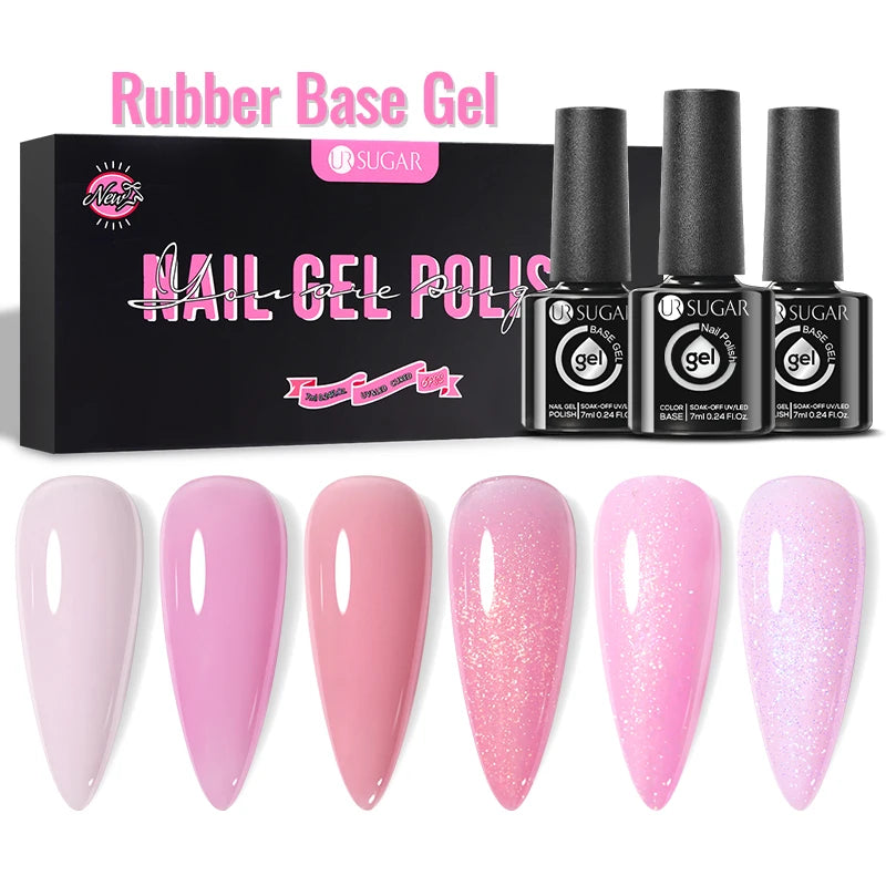 UR SUGAR 6Pcs Color Gel Nail Polish Kit 7ml Glass Bottle Soak Off UV LED Nails Varnish Gel Whole Set Semi Permanent Nail Art Gel