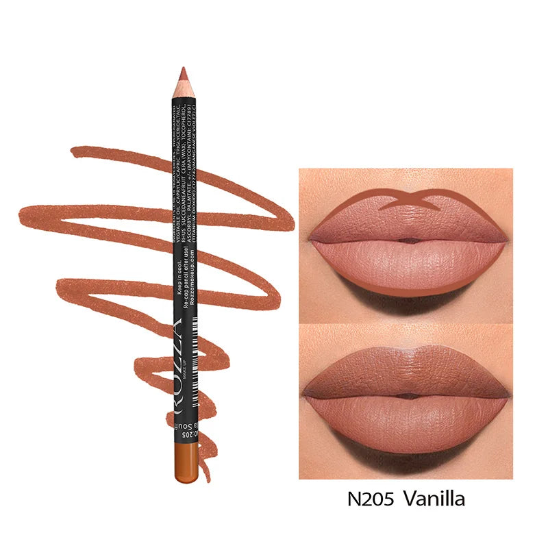 Nude Matte Lipstick Pencil multifunctional14 Color Long-lasting Waterproof Lip Pencil High Pigmented Lip Liner Lip Makeup Tool