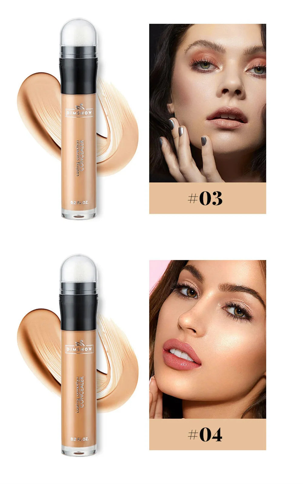 2 In 1 Facial Concealing Stick Concealer Foundation Stick Double-headed Concealer Stick Brightening Contour Cosmetic With Brush