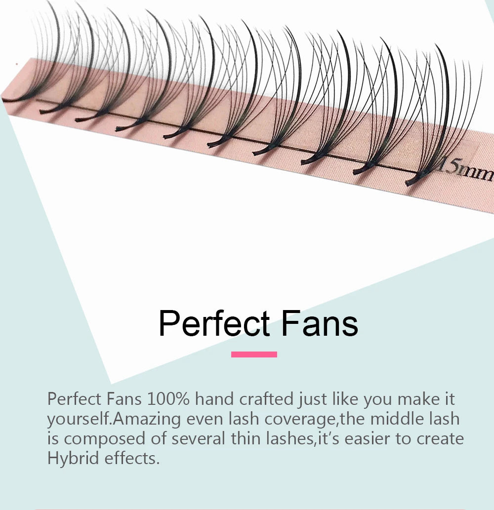 Goddess Wispy Premade Volume Fans 9D/13D  Individual Lashes Extension Pointy Stem 320 Fans Faux Mink Pre Made Russian Lashes